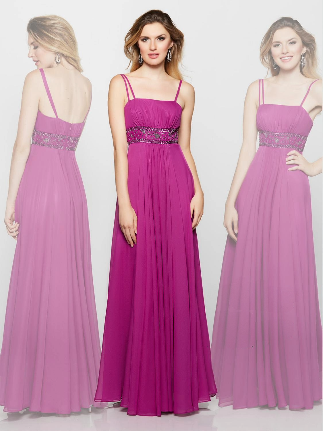 Elegant Chiffon Dress – Empire Waist Spaghetti Strap Gown for Formal Events - prom dress