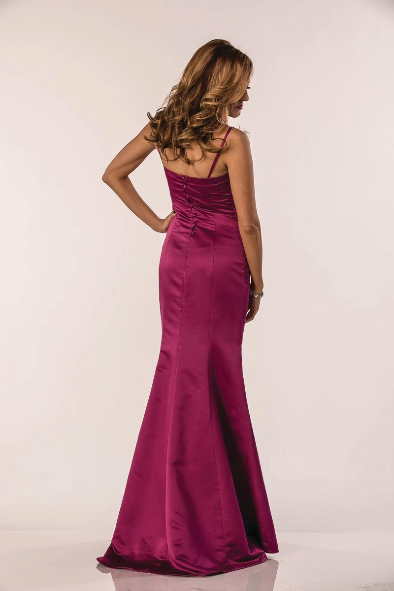 Satin Mermaid Gown – Spaghetti Strap & Strapless Ruched Bodice Dress - prom dress