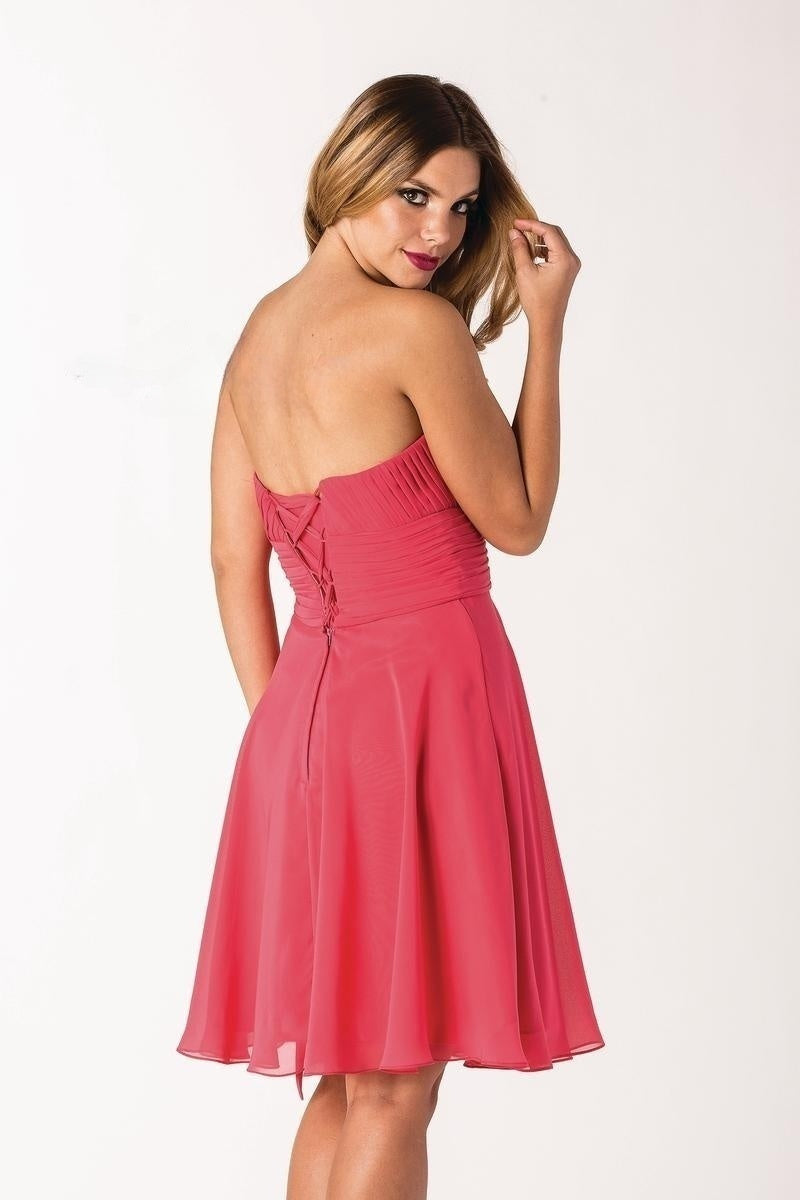 Strapless A-Line Chiffon Dress – Elegant & Flowy Silhouette - prom dress