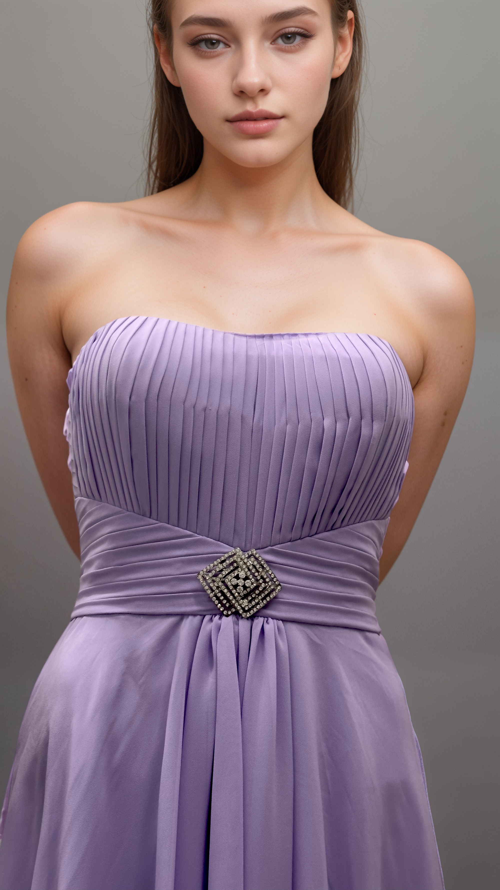 Strapless A-Line Chiffon Dress – Elegant & Flowy Silhouette - prom dress
