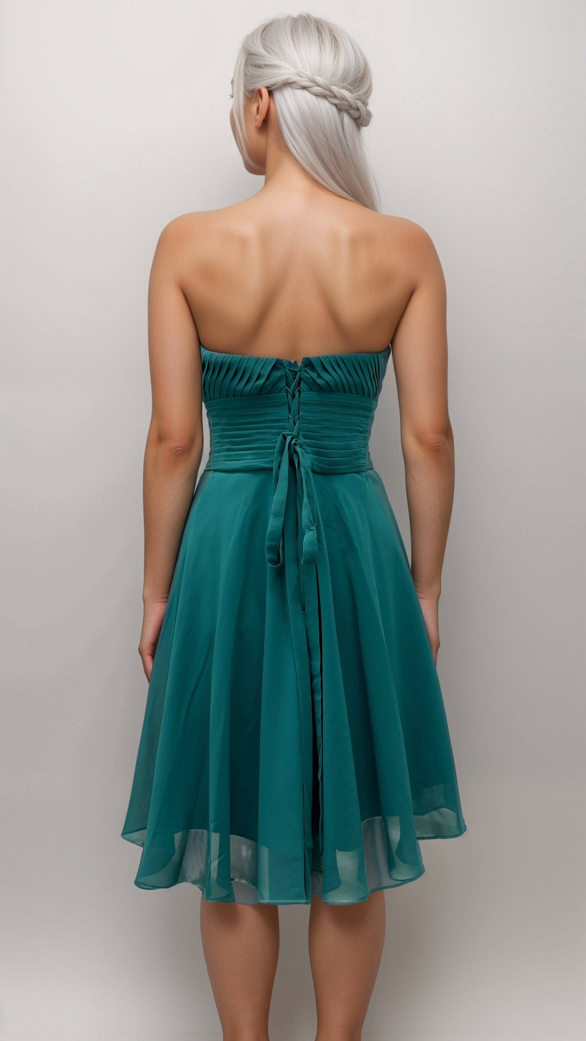 Strapless A-Line Chiffon Dress – Elegant & Flowy Silhouette - prom dress