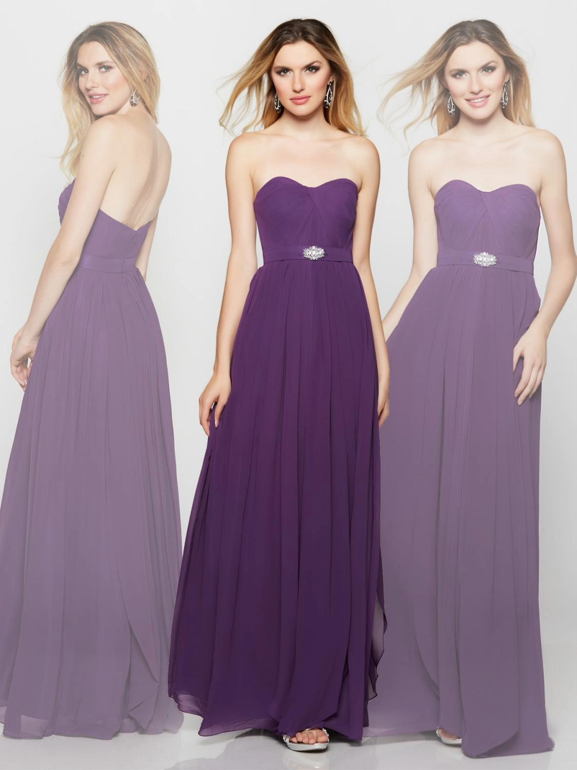 Strapless Chiffon Dress – Sweetheart Neckline & Embellished Waist - prom dress
