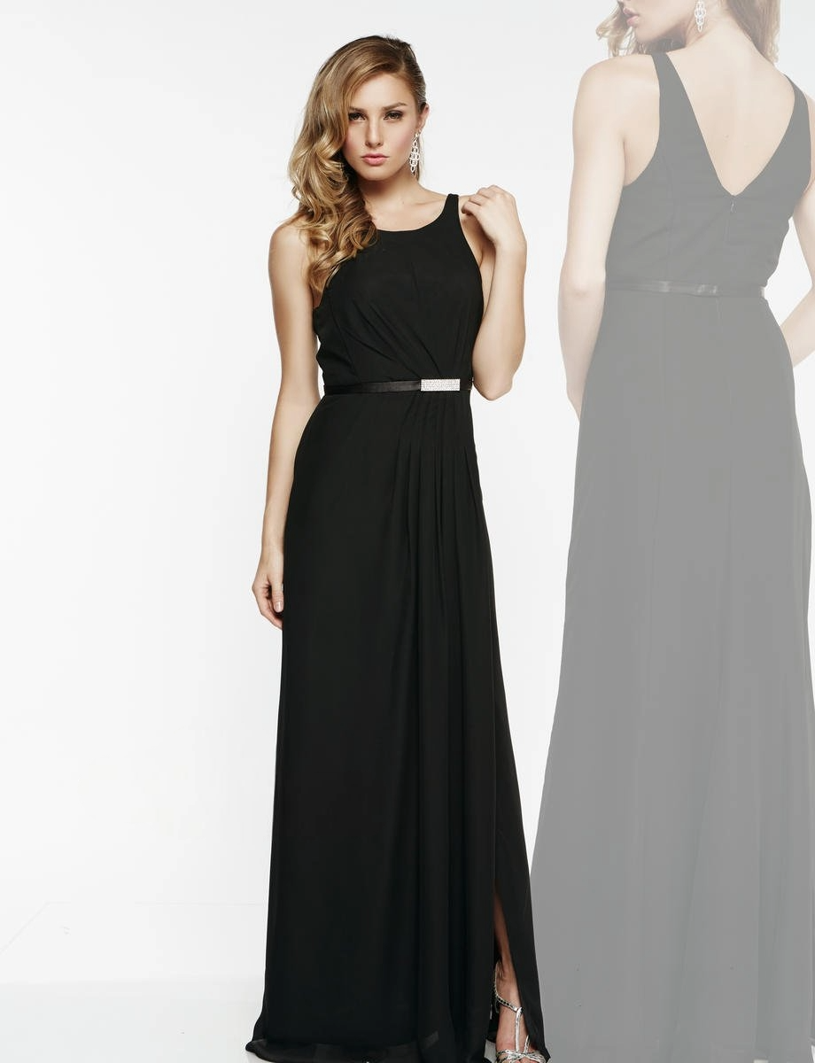 Black Halter Dress – Elegant A-Line Gown with Side Slit - prom dress