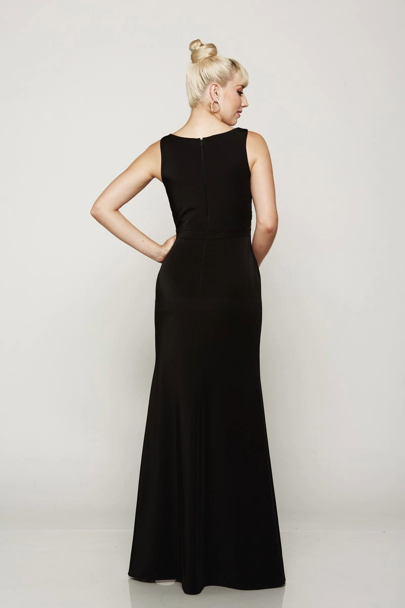 Black Sleeveless Prom Dress – Cutout Side Details with Fitted Silhouette - prom dress