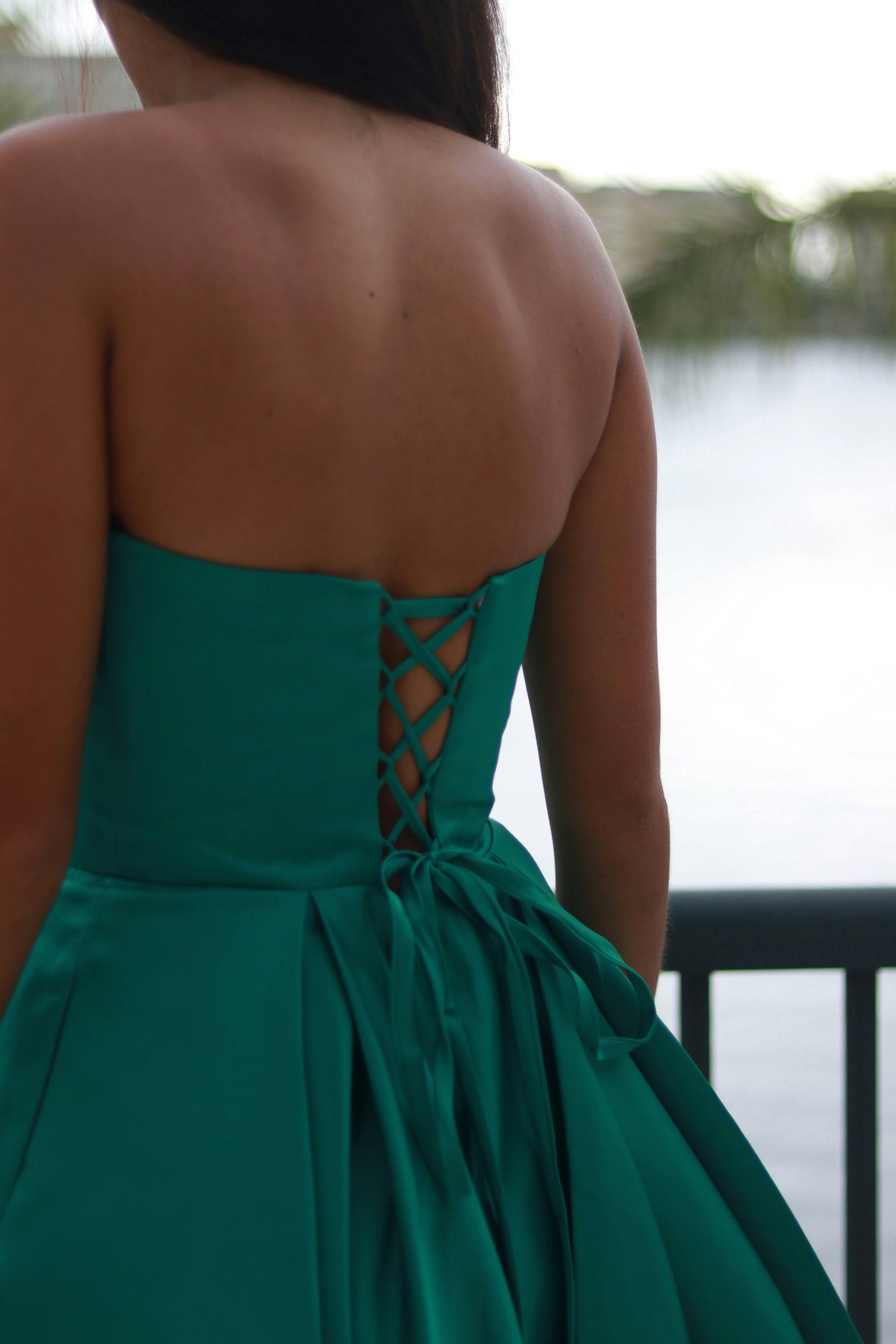 Strapless Satin Skater Dress – Timeless Fit & Flare Silhouette - prom dress