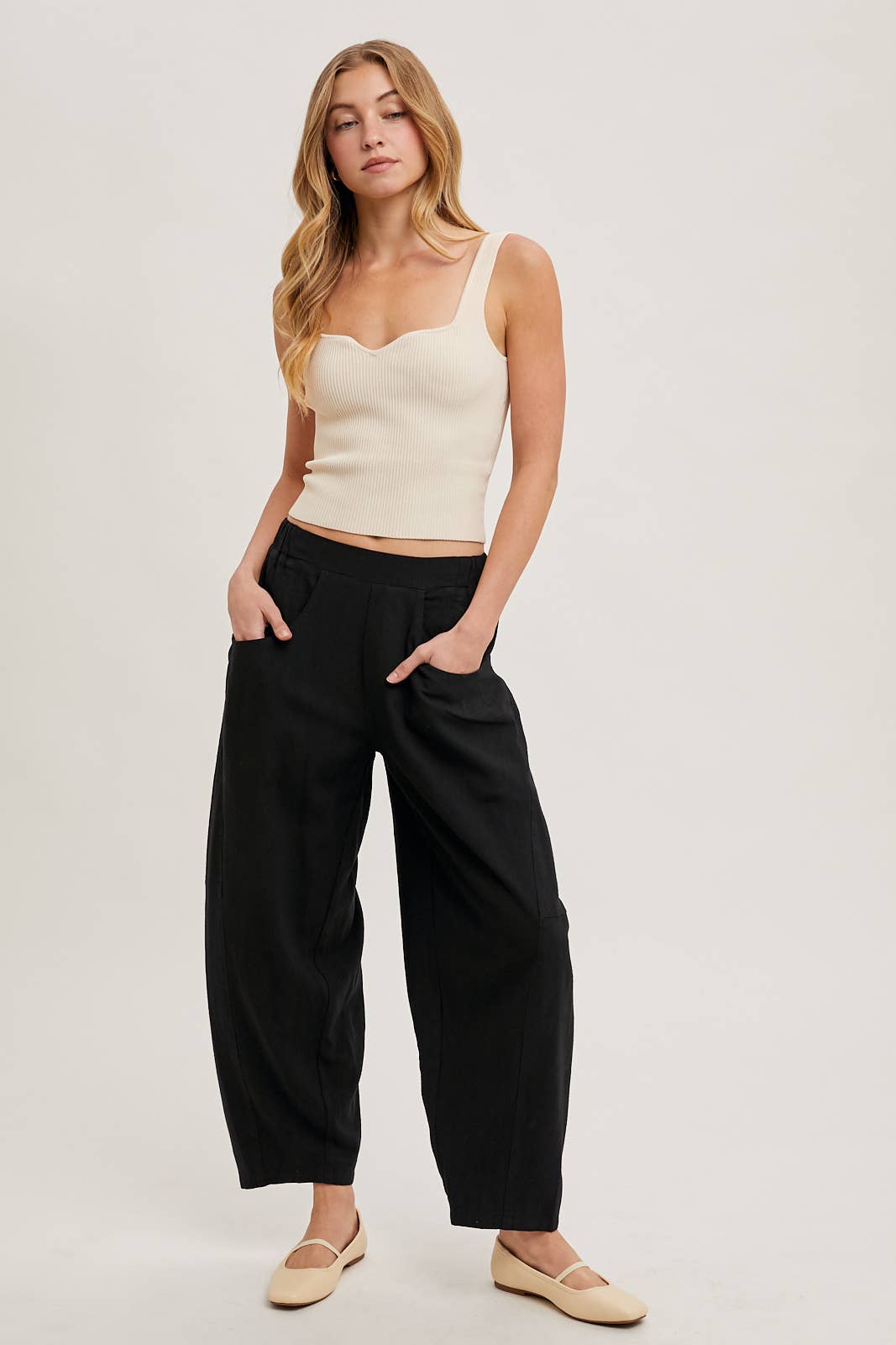 Relaxed Barrel Pants With Pockets