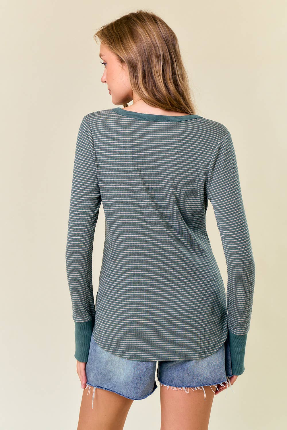 Henley Top With Contrast