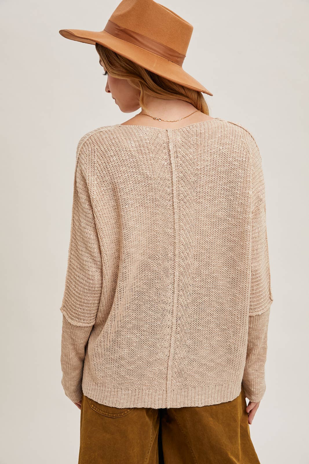 Sheer Loose fit V-Neck Knit Sweater Pullover