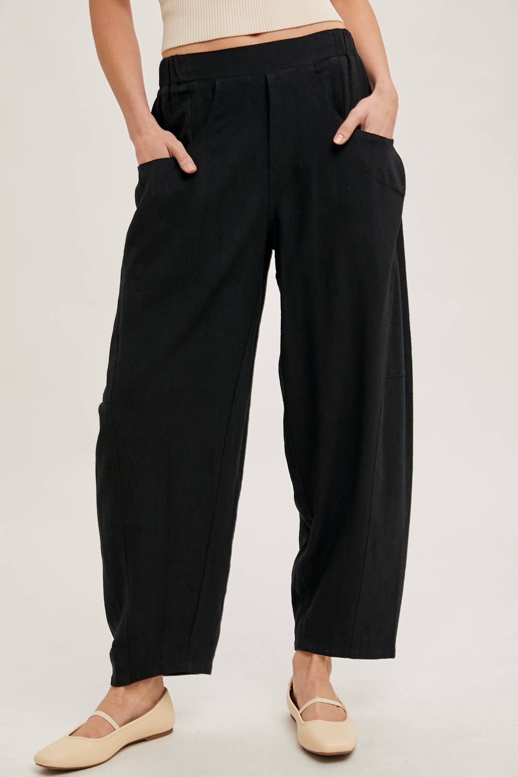 Relaxed Barrel Pants With Pockets