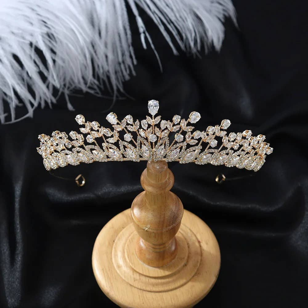 69859-200 Gold  Plating Tiara L 15.5 *H 1.5