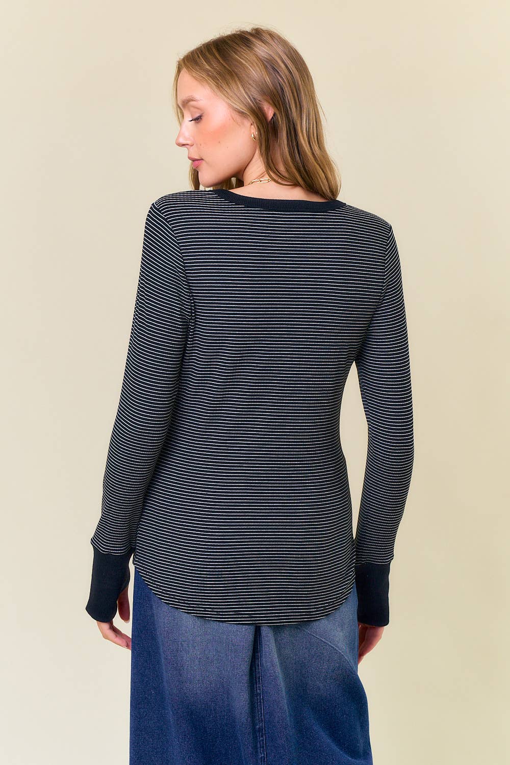Henley Top With Contrast