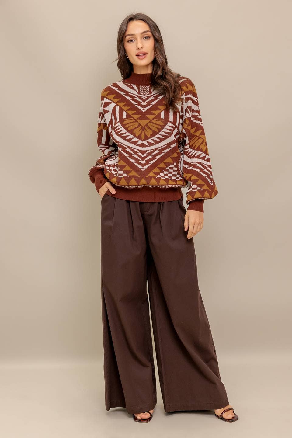 A pullover sweater knit top