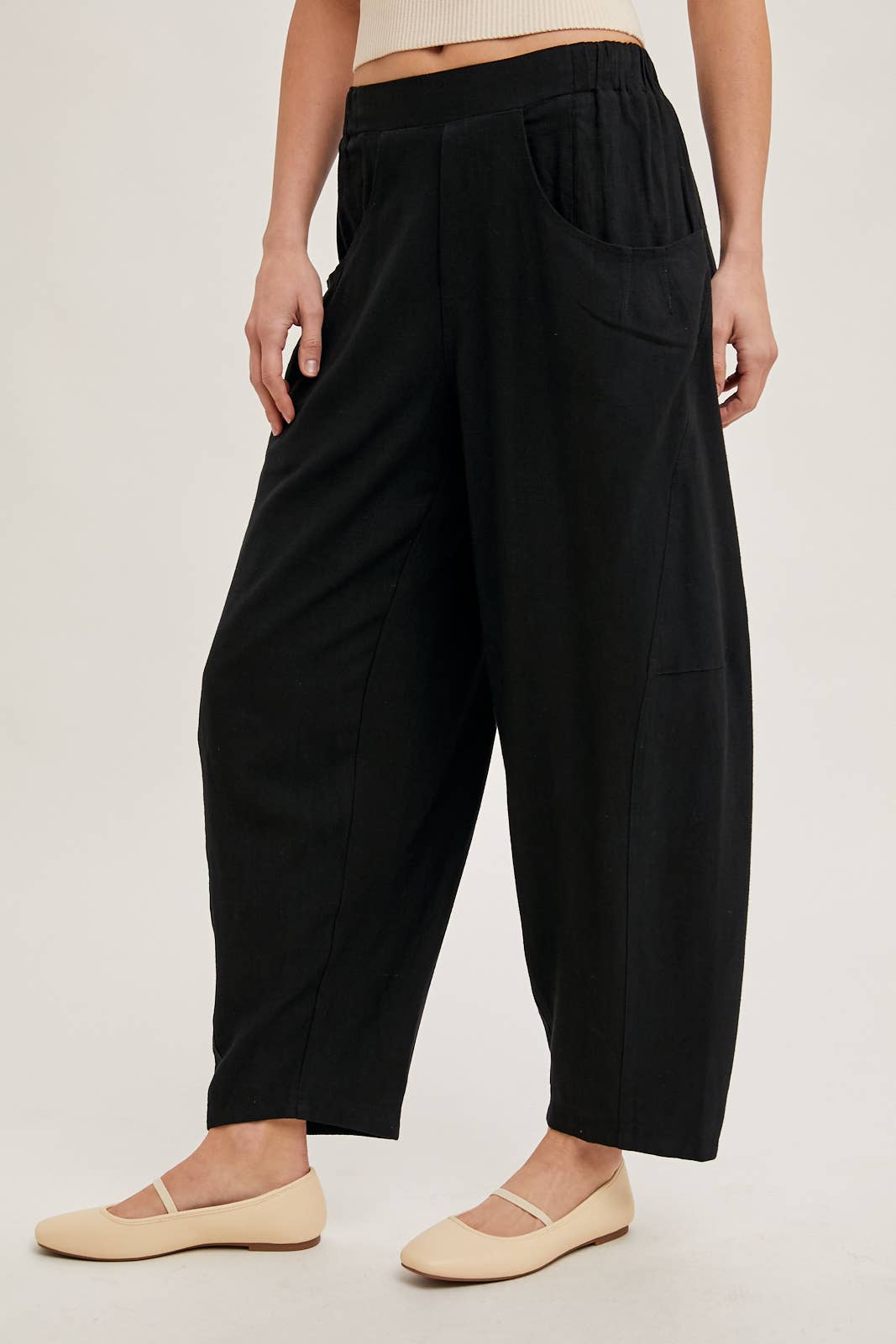 Relaxed Barrel Pants With Pockets