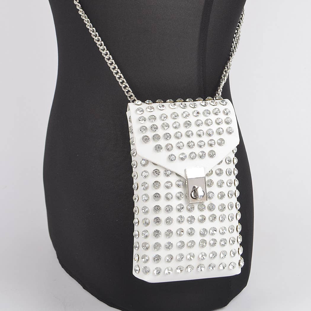 Rhinestone Cellphone Crossbody Belt Bag