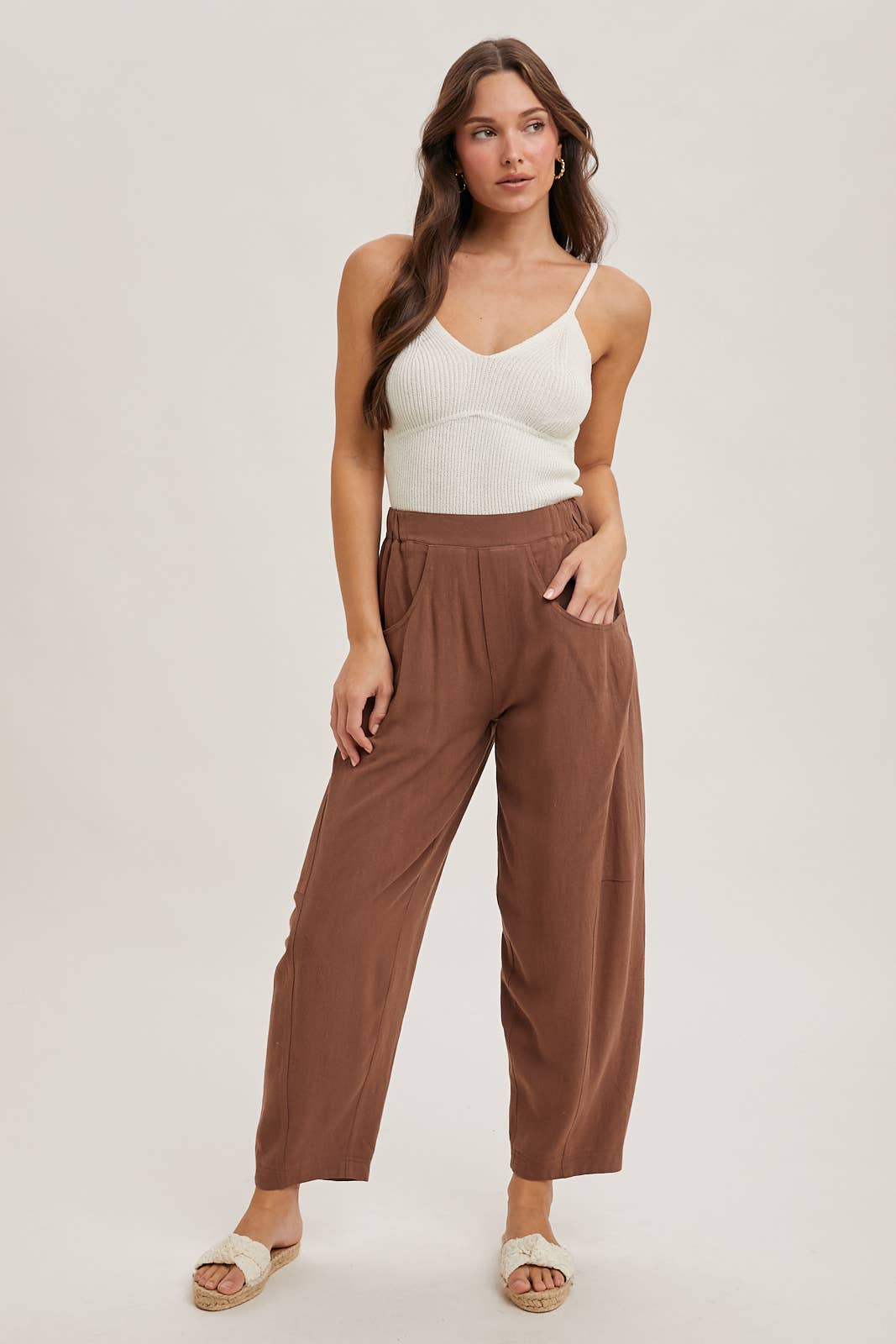 Relaxed Barrel Pants With Pockets