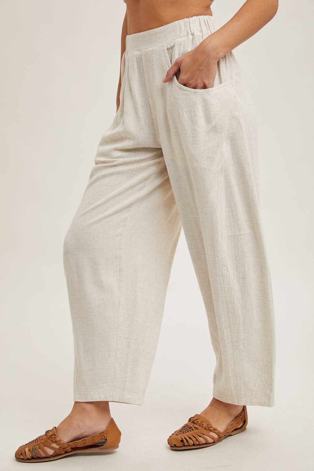 Relaxed Barrel Pants With Pockets