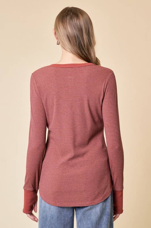 Henley Top With Contrast