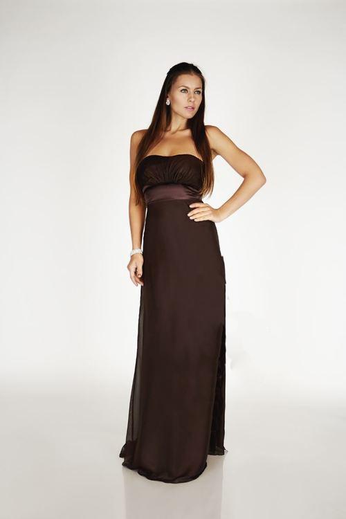 Last Dress: Strapless Chiffon Gown – Empire Waist Evening Dress - prom dress_E1071_TRUFFLE_14