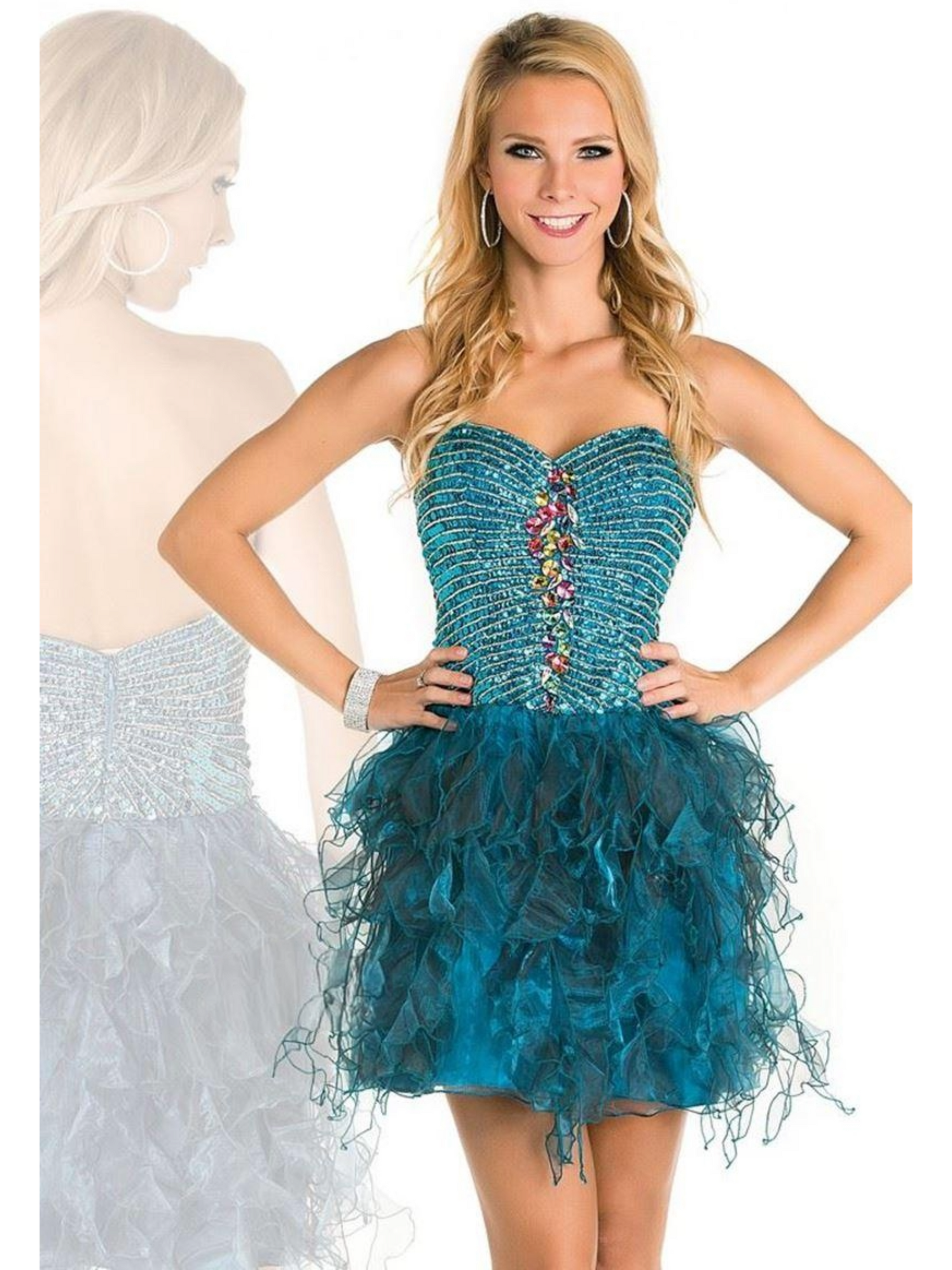 Last Dress: Twinkle Ruffle Magic_E1424_TEAL_24