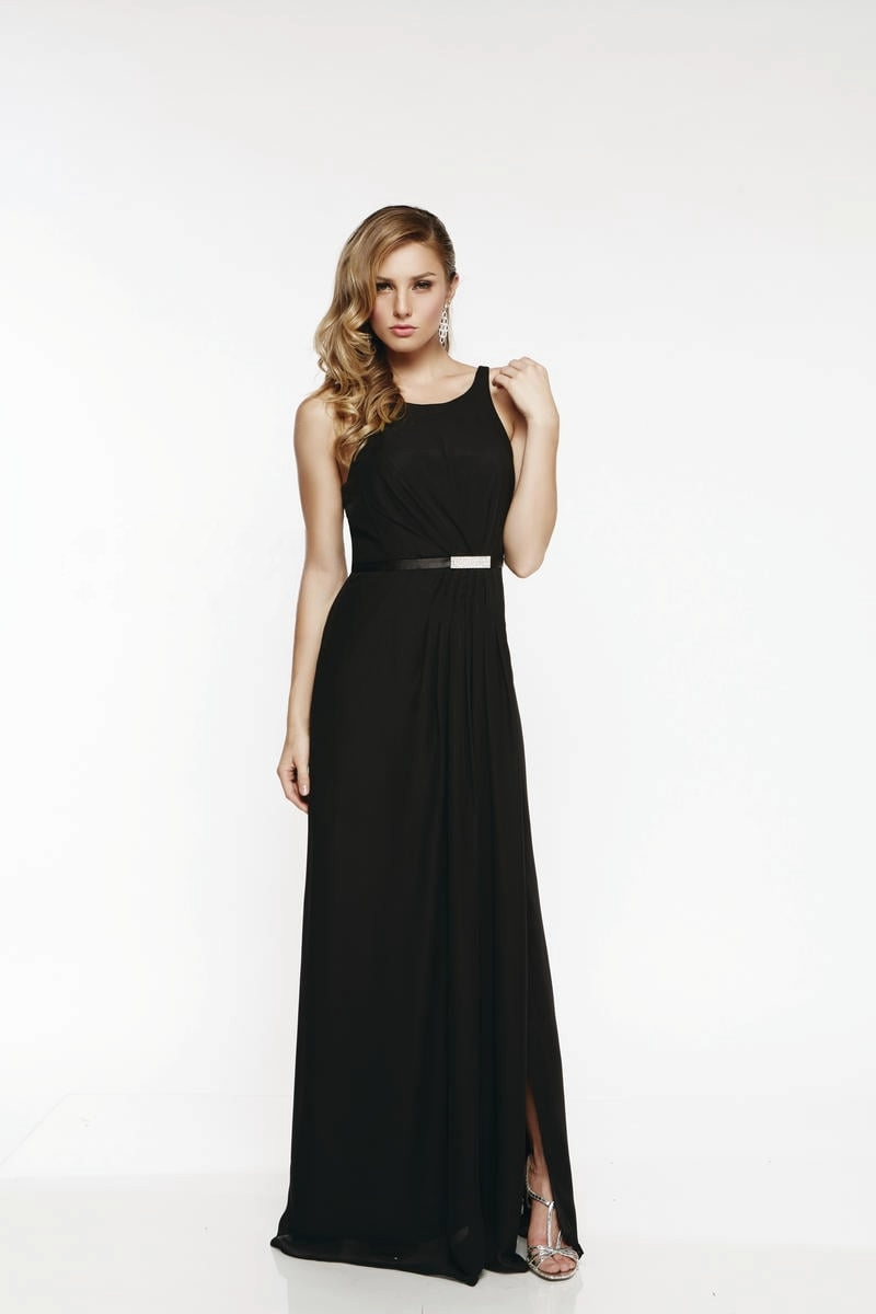Black Halter Dress Elegant A-Line Gown with Side Slit - prom Dress Black / 18 Black Halter Dress Elegant A-Line Gown with Side Slit - prom Dress Black / 18