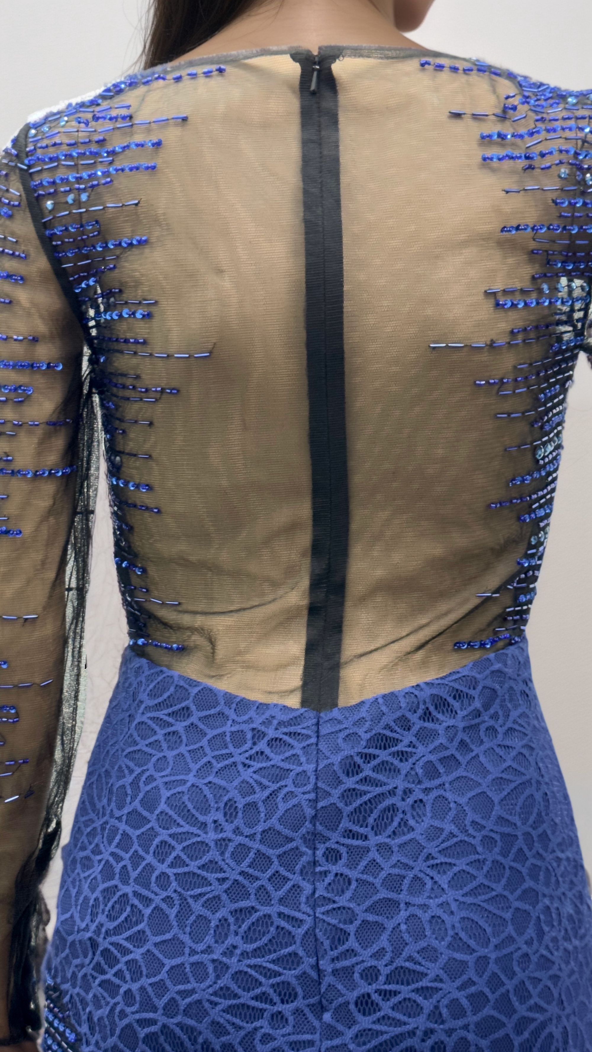 Sapphire Illusion Sequin Dress