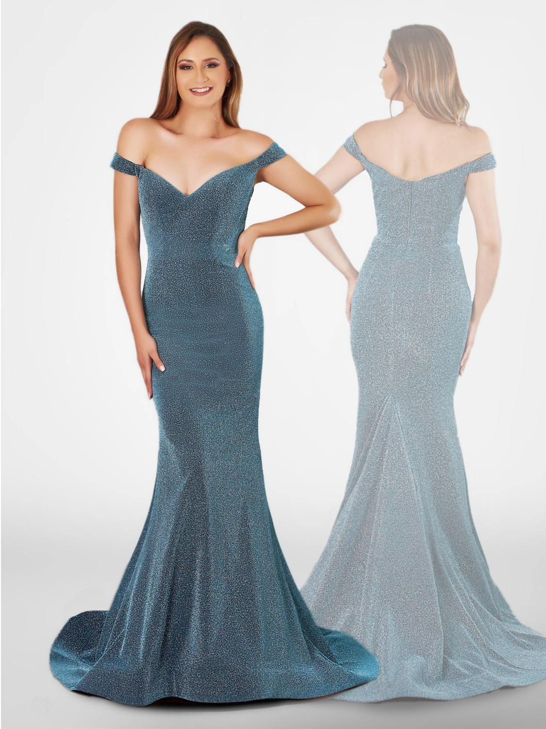 Last Dress: Shimmering Metallic Blue Mermaid Prom Dress – Halter Neck & Open Back - prom dress_E2753_TURQUOISE_24
