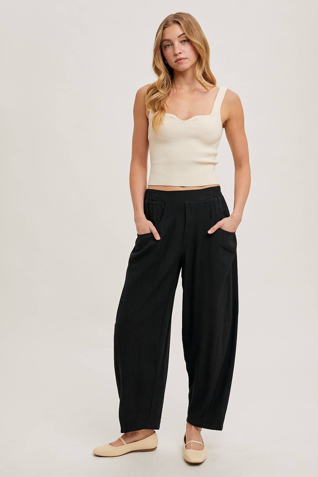 Relaxed Barrel Pants With Pockets