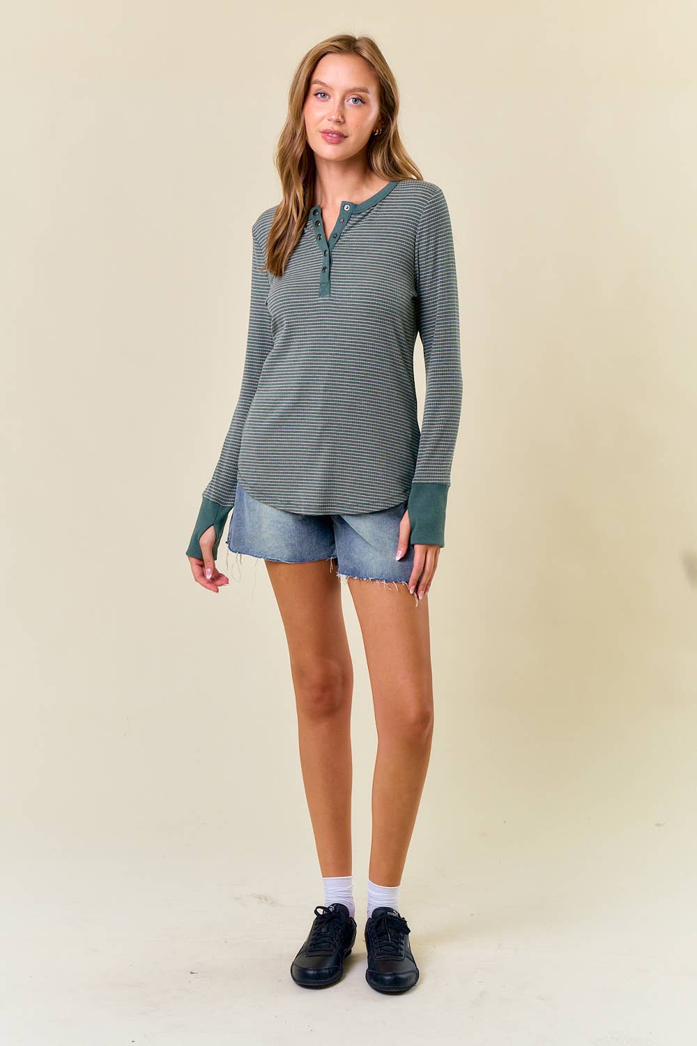 Henley Top With Contrast