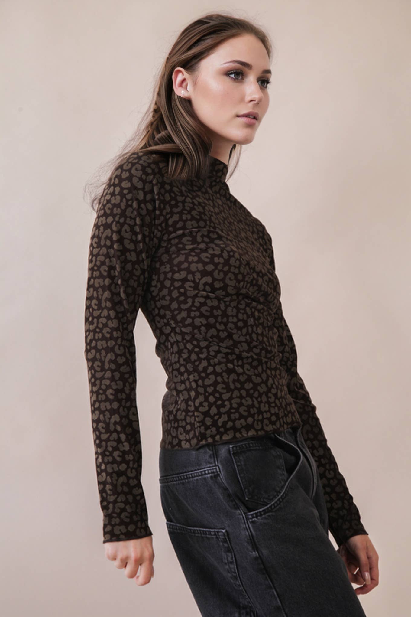 Leopard &amp; Stone Fitted Top