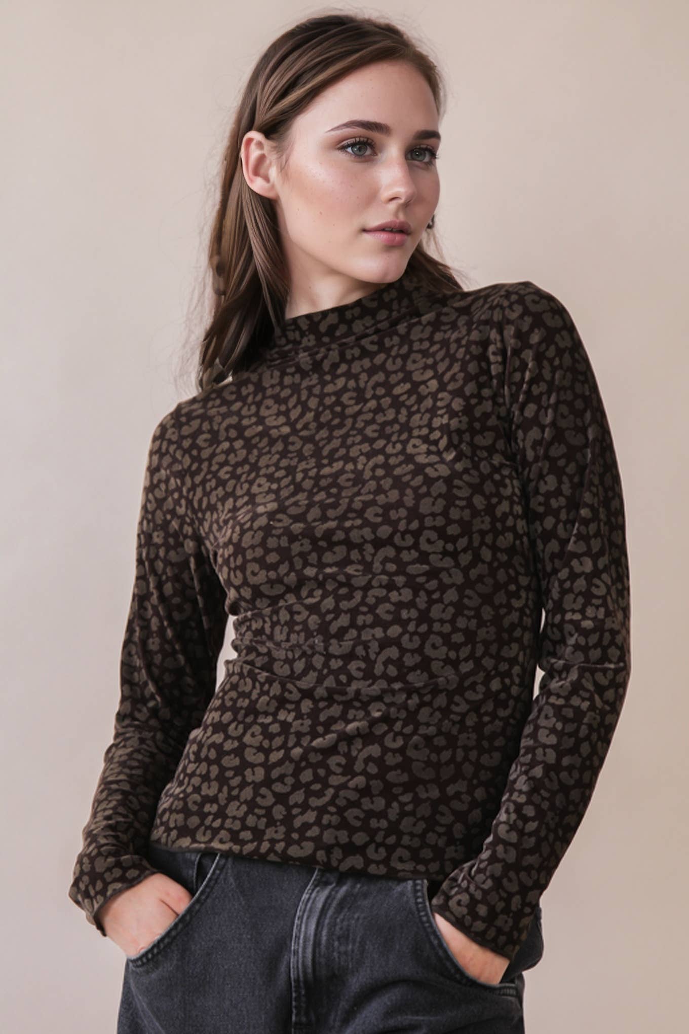 Leopard &amp; Stone Fitted Top