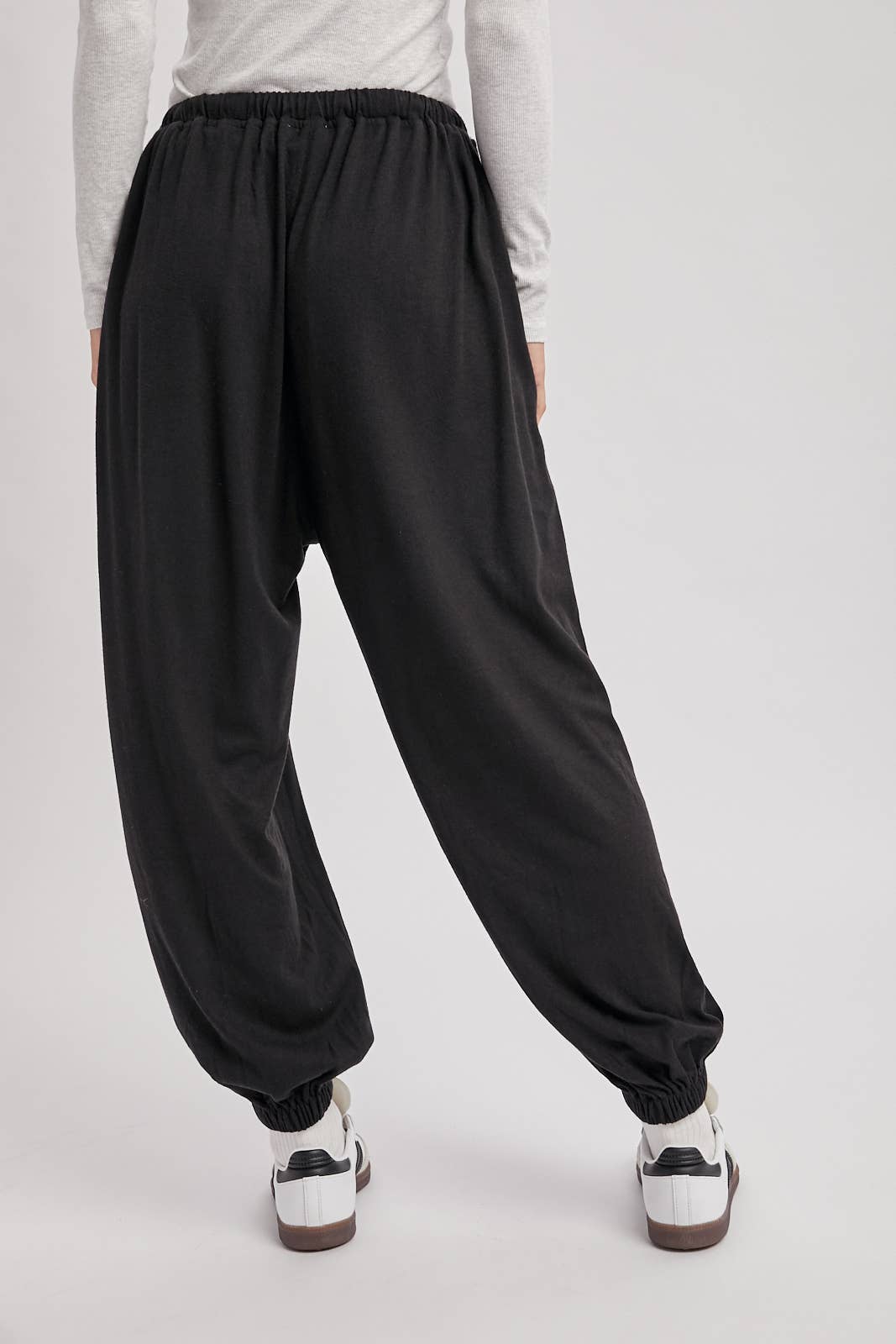 Drawstring Harem Knit Jogger Pants With Pockets