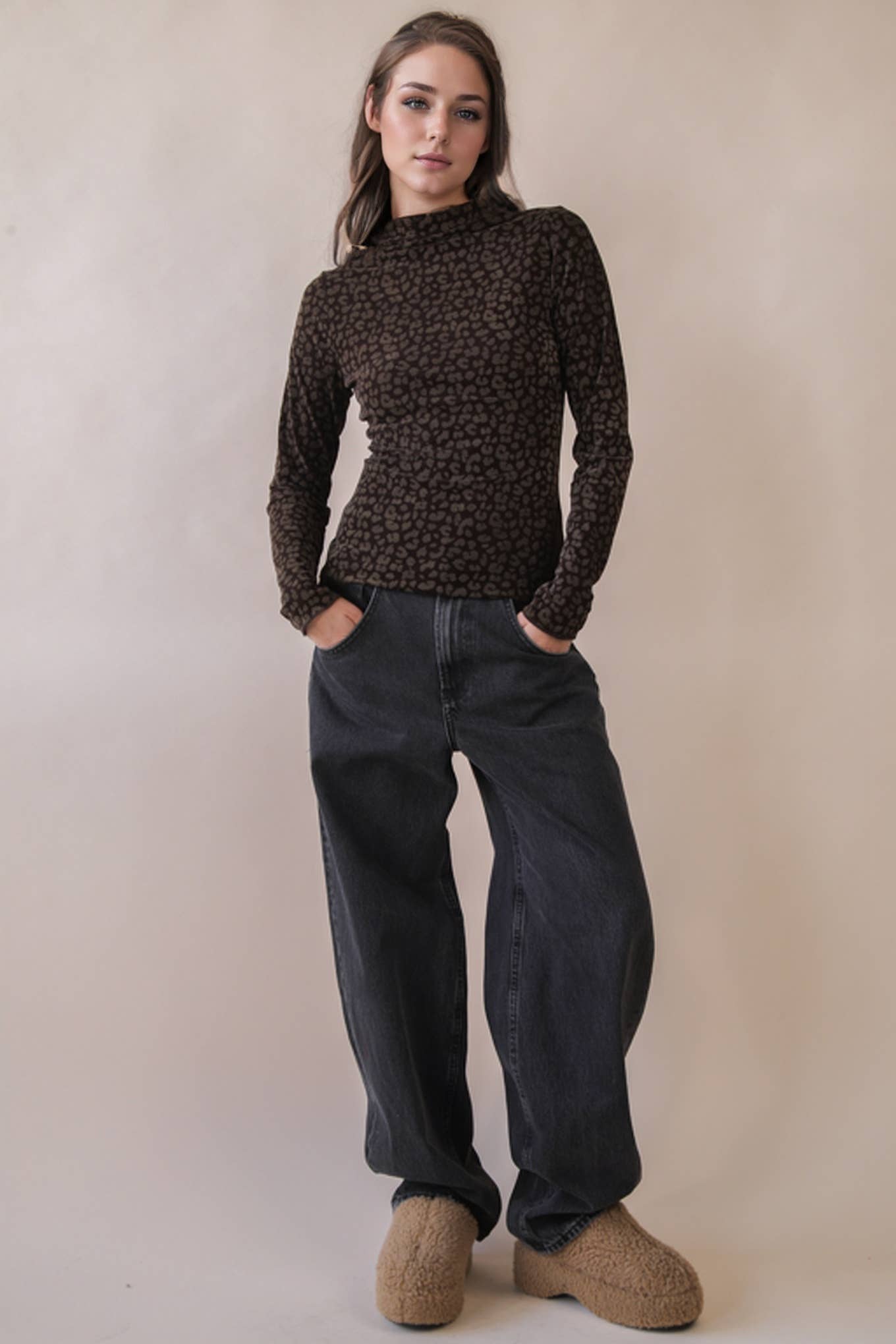 Leopard &amp; Stone Fitted Top
