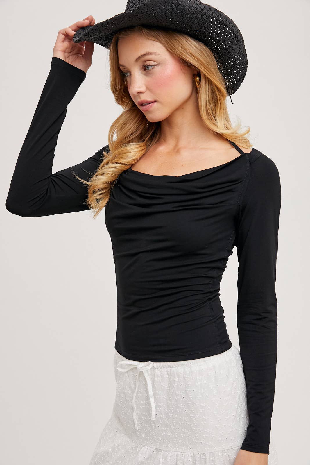 Cowl Neck L/S Top