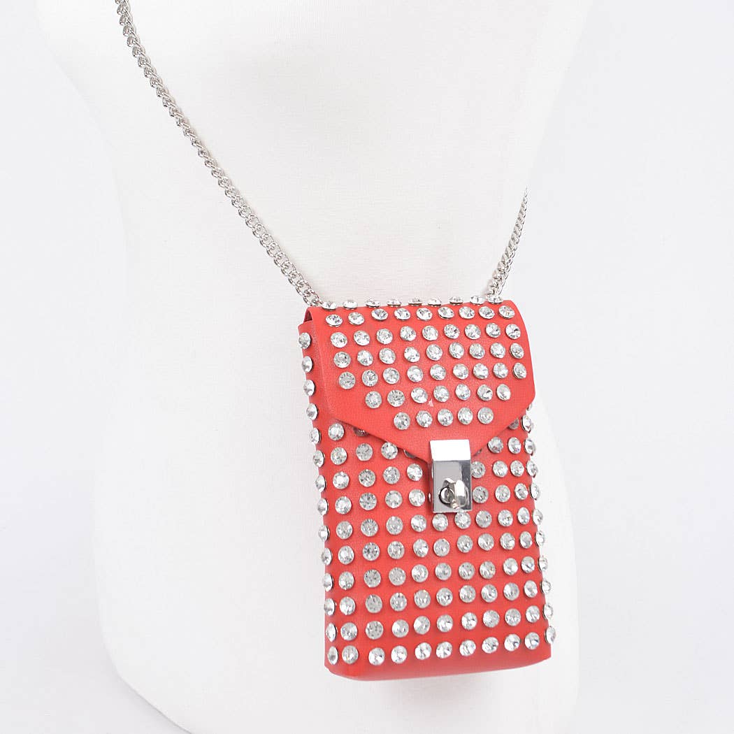 Rhinestone Cellphone Crossbody Belt Bag